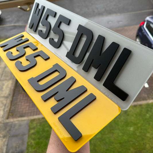 4D Matte Short Number Plates | 'iNvisimark' Stealth Markings | 100% Road Legal