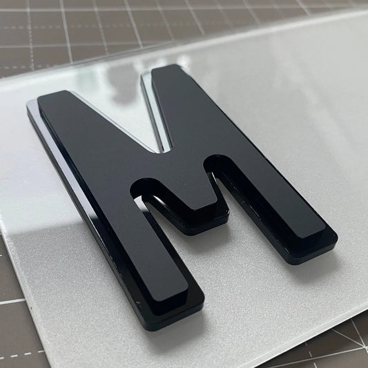 4D Shadow 6mm Acrylic Number Plates Matt On Gloss (X) | 100% Road Legal