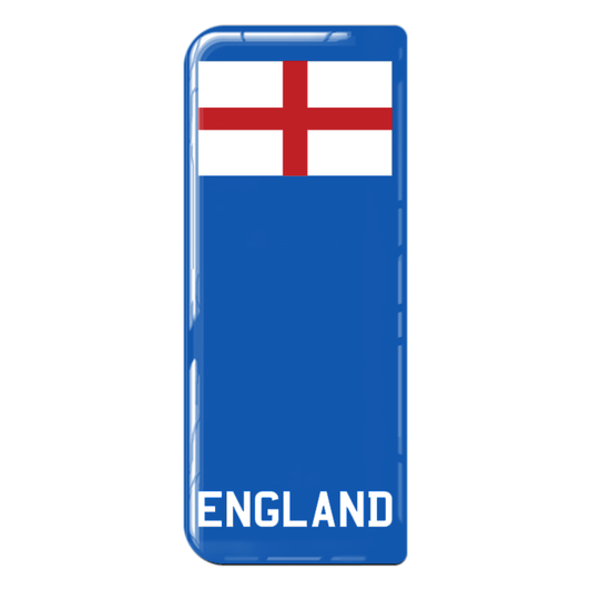 England 'ENGLAND' Small Flag on Blue 3D Gel Number Plate Badge | 100% Road Legal
