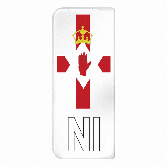 Northern Ireland 'NI' Large Flag on White 3D Gel Number Plate Badge | Premium Show Edition