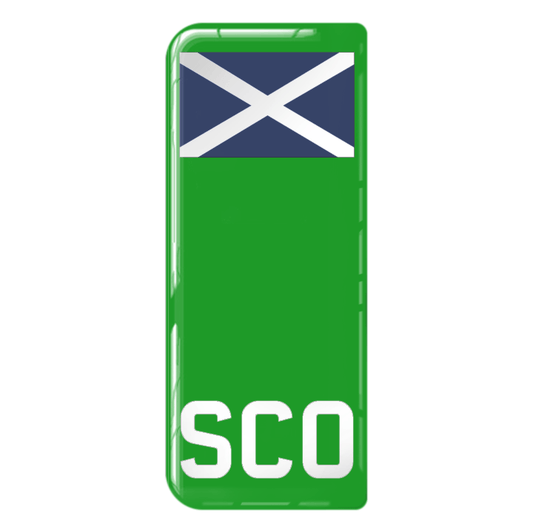 Scotland 'SCO' Small Flag on Eco Green 3D Gel Number Plate Badge | EV Road Legal