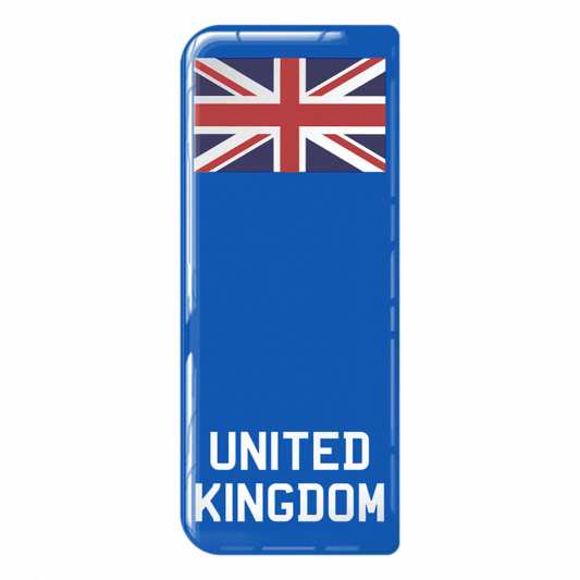 UNITED KINGDOM Small Flag on Blue 3D Gel Number Plate Badge | 100% Road Legal