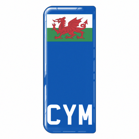 Wales 'CYM' Small Flag on Blue 3D Gel Number Plate Badge | 100% Road Legal (Copy)