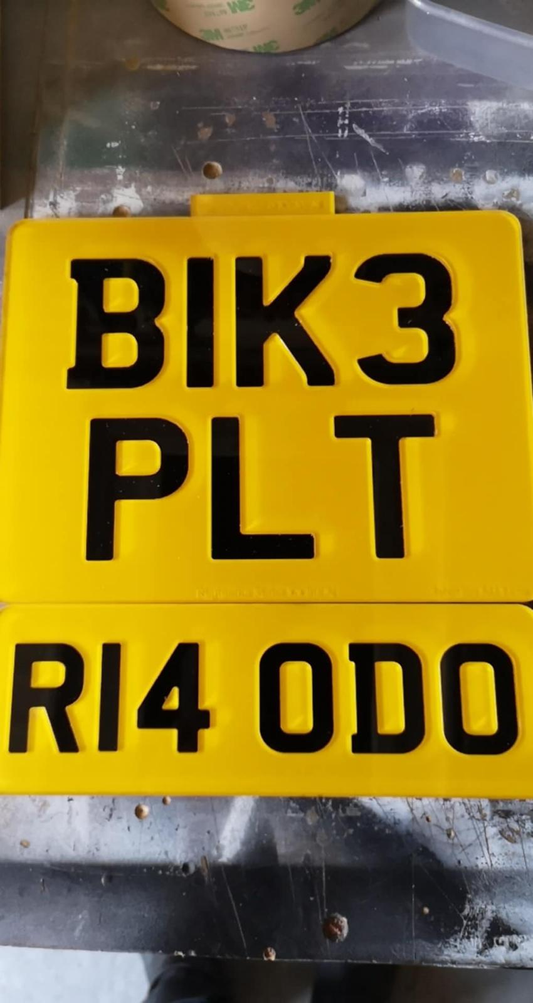 4D Negative Motorcycle & Quad Number Plates | 100% Road Legal