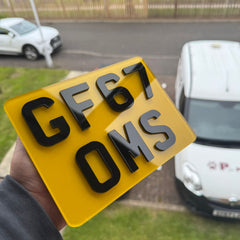 4D 5x7 Motorcycle Number Plates | Premium 3mm Raised Acrylic | Premium Show Edition