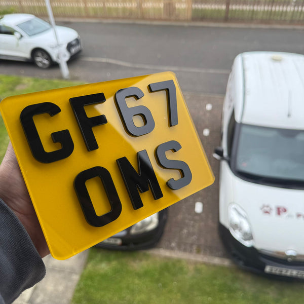 4D 5x7 Motorcycle Number Plates | Premium 3mm Raised Acrylic | Premium Show Edition