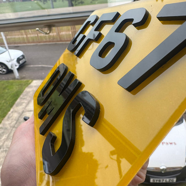 4D 5x7 Motorcycle Number Plates | Premium 3mm Raised Acrylic | Premium Show Edition