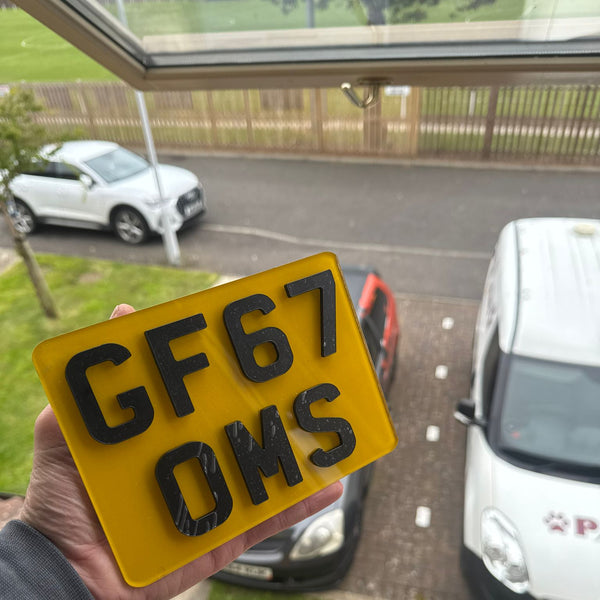 4D 5x7 Motorcycle Number Plates | Premium 3mm Raised Acrylic | Premium Show Edition