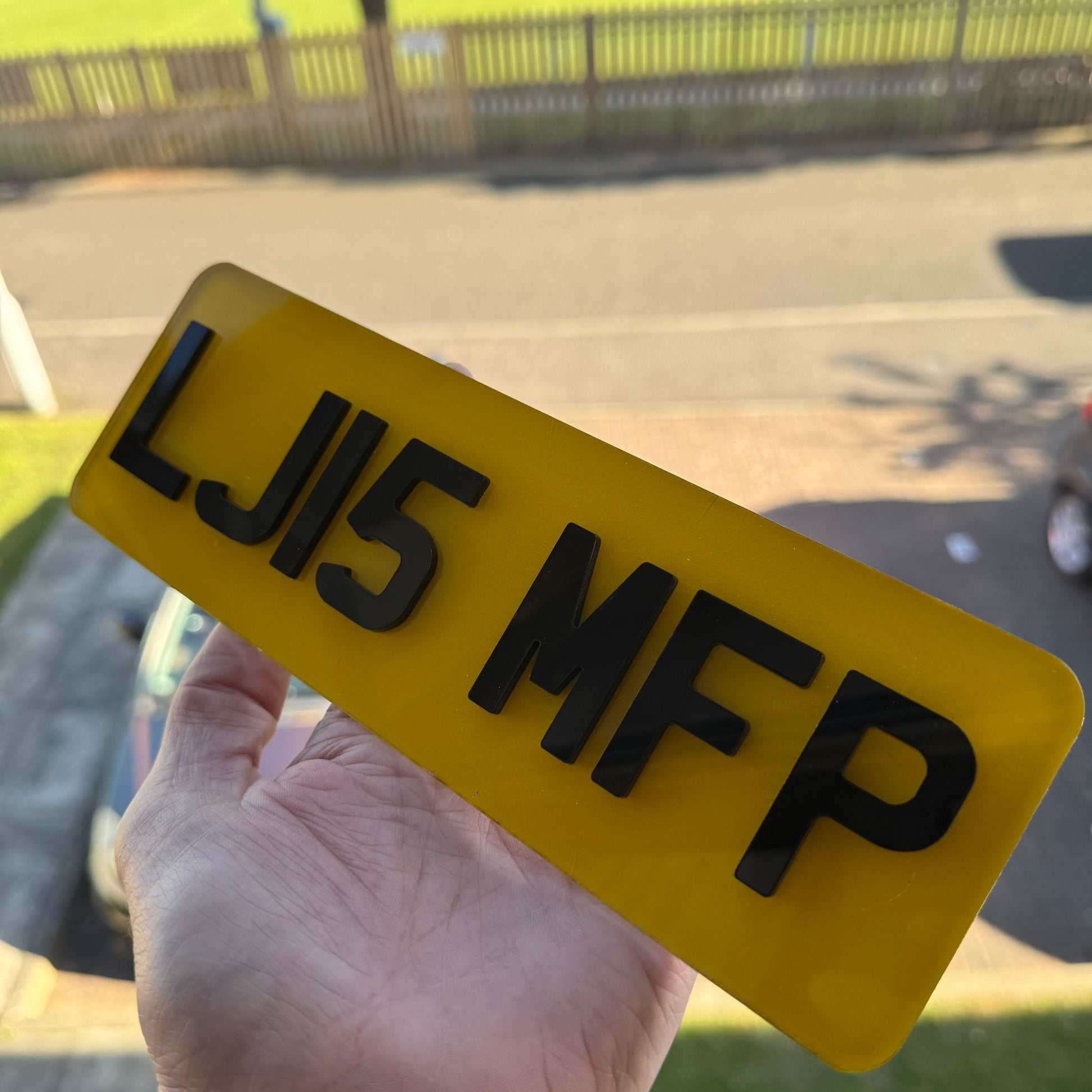 4D 9x3 Letterbox Motorcycle Number Plates (3" x 9") | Premium Show Edition