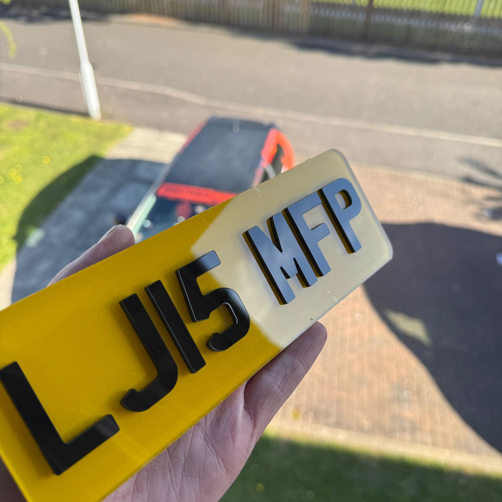 4D 9x3 Letterbox Motorcycle Number Plates (3" x 9") | Premium Show Edition