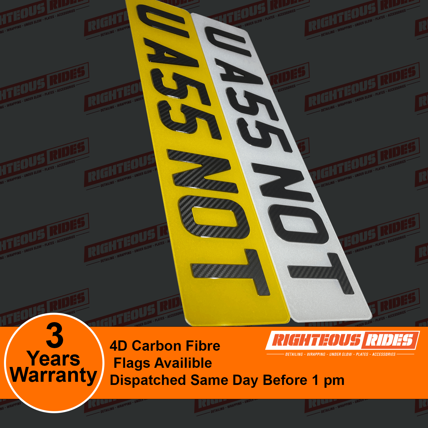 4D Carbon Fibre Reg Plates