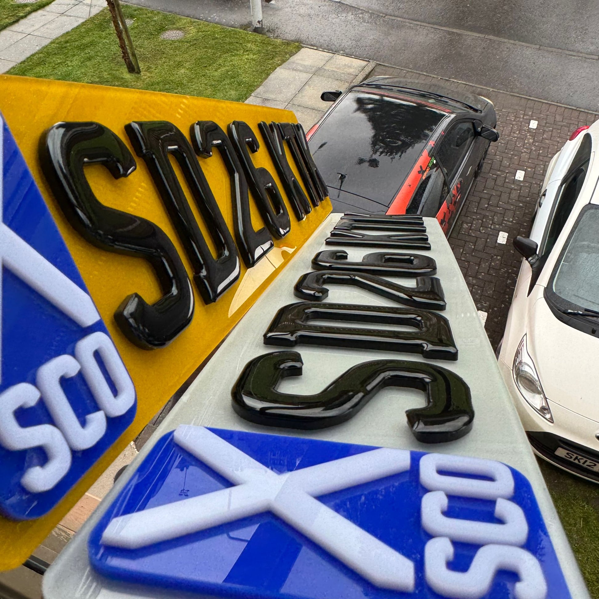 4D Gel (5D) Premium Number Plates with Raised 4D SCO Flag | 100% Road Legal