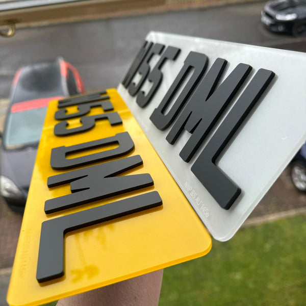4D Matte Short Number Plates | 'iNvisimark' Stealth Markings | 100% Road Legal