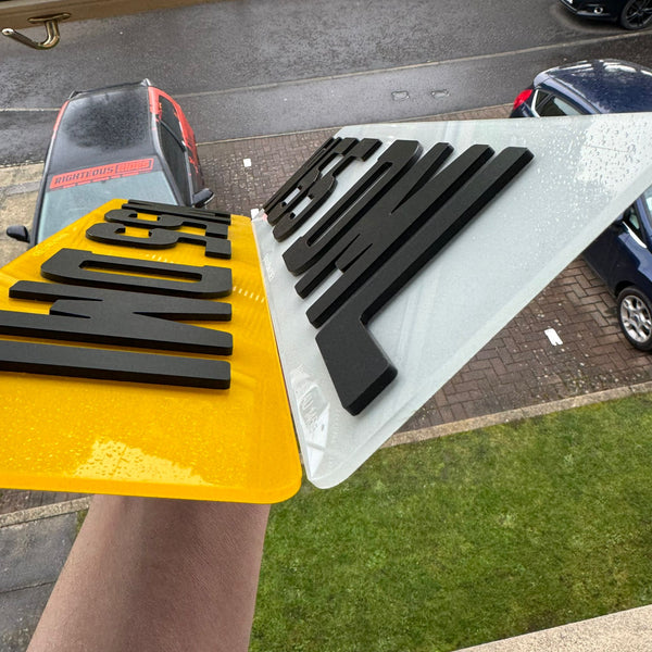 4D Matte Short Number Plates | 'iNvisimark' Stealth Markings | 100% Road Legal