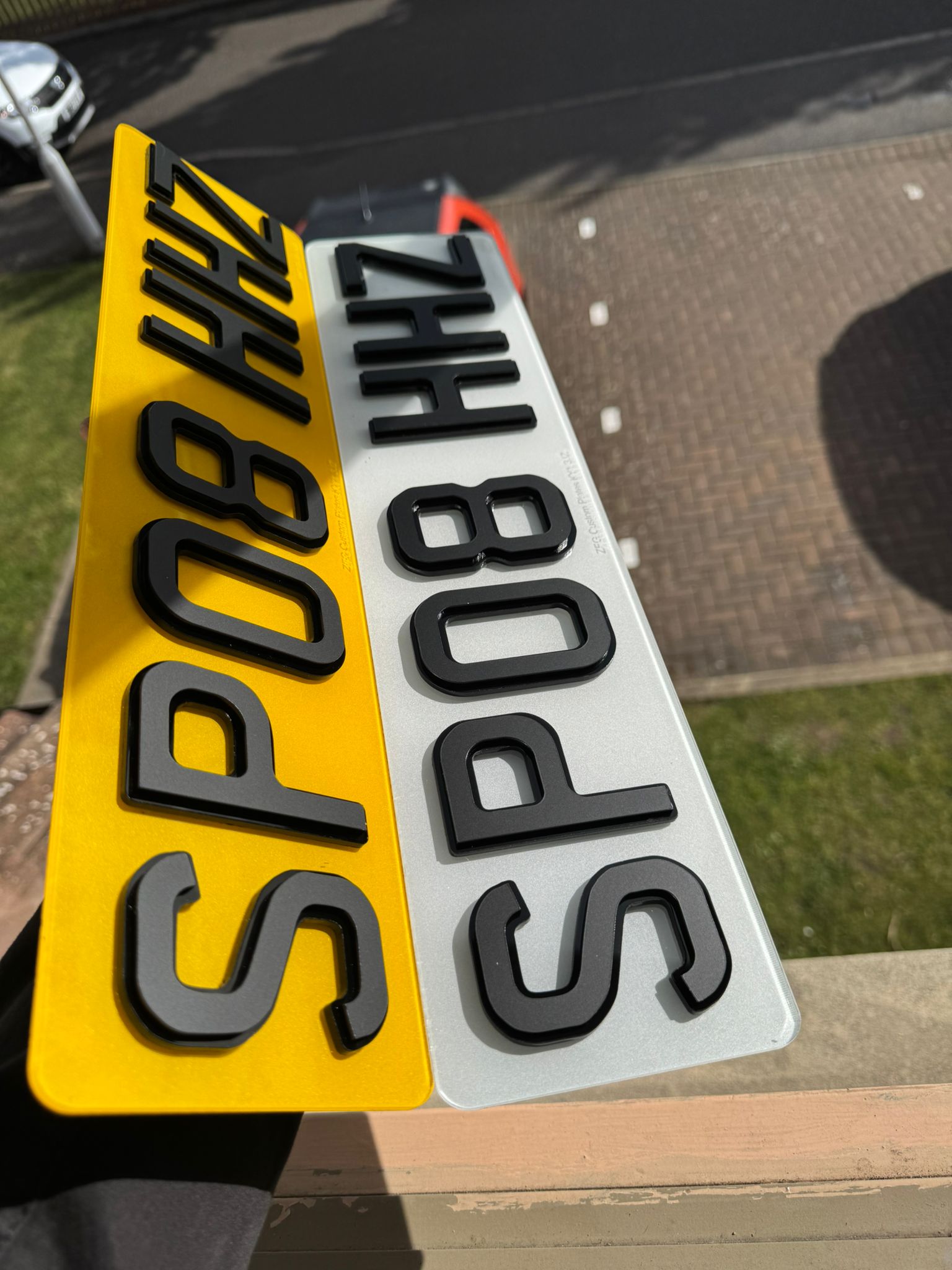 4D Shadow Two-Tone Number Plates | Matte on Gloss with 'iNvisimark' | 100% Road Legal