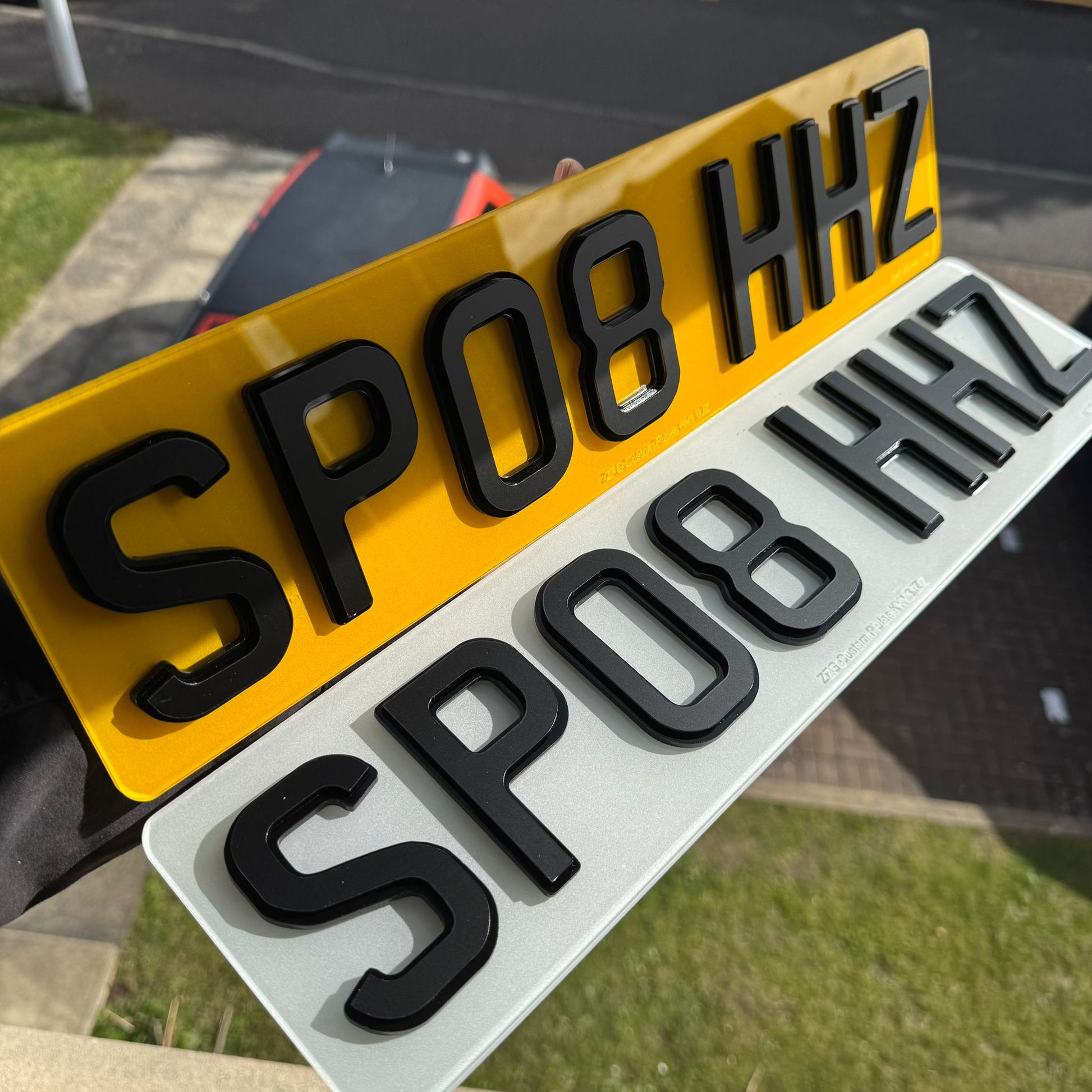 4D Shadow Two-Tone Number Plates | Matte on Gloss with 'iNvisimark' | 100% Road Legal
