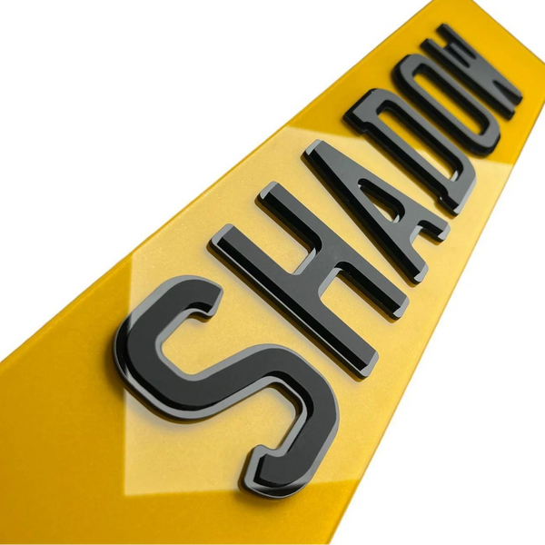 4D Shadow 6mm Acrylic Number Plates Matt On Gloss (X) | 100% Road Legal