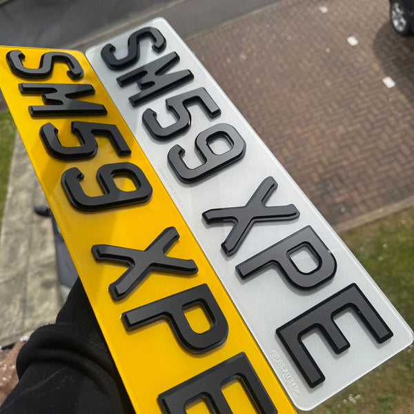 'Perfect 7' Short 4D Shadow Two-Tone Plates | Matte on Gloss with 'iNvisimark' | 100% Road Legal