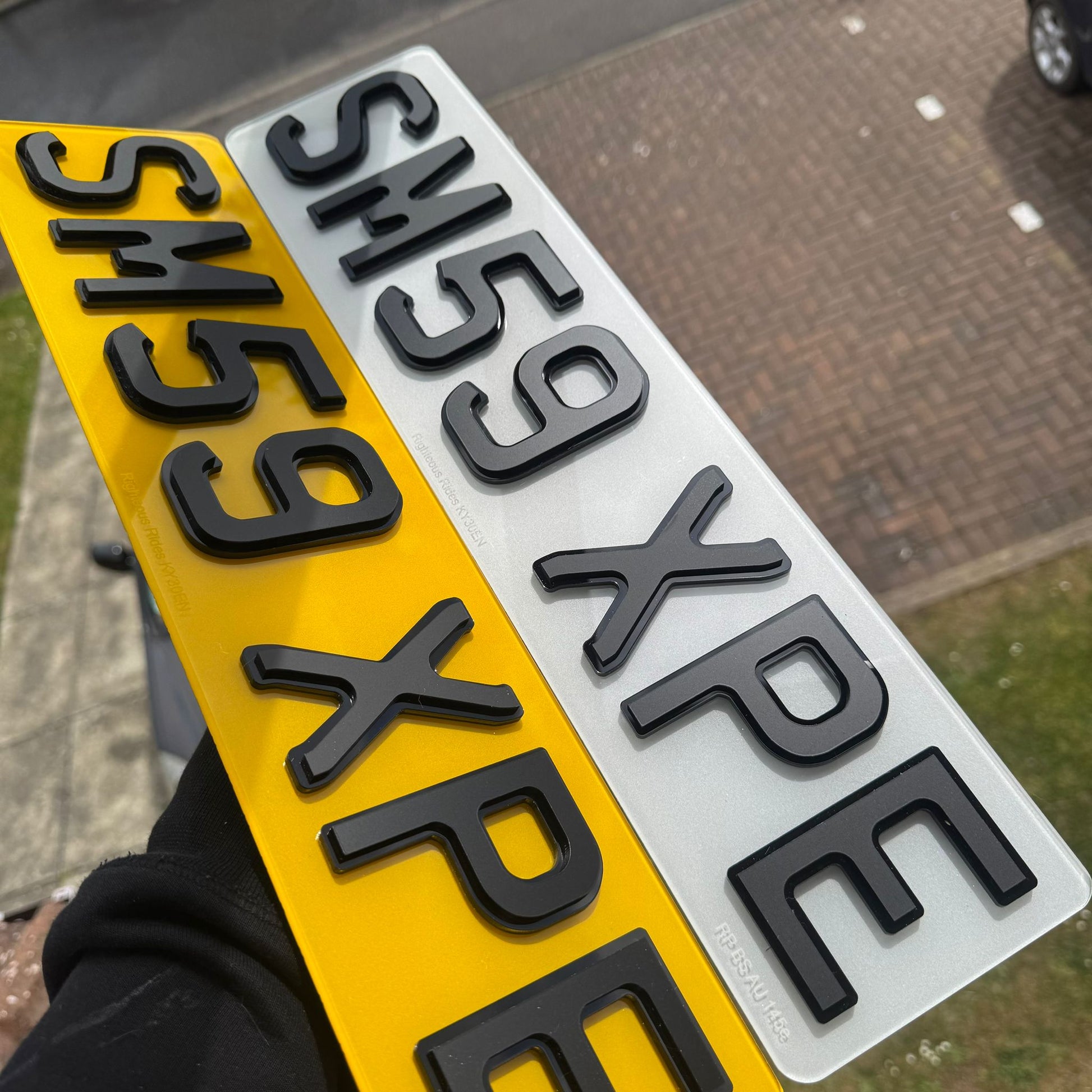 'Perfect 7' Short 4D Shadow Two-Tone Plates | Matte on Gloss with 'iNvisimark' | 100% Road Legal