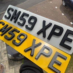 'Perfect 7' Short 4D Shadow Two-Tone Plates | Matte on Gloss with 'iNvisimark' | 100% Road Legal