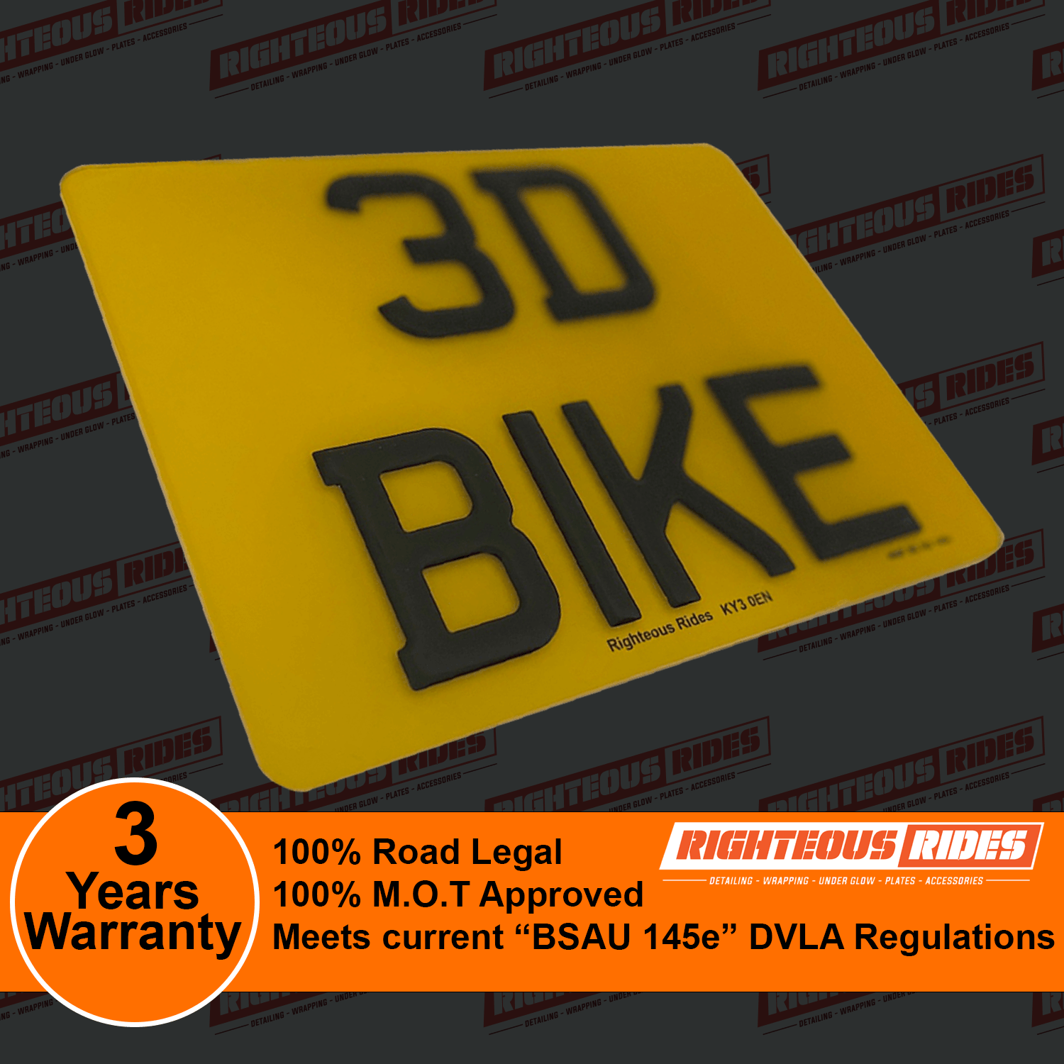 Bike/Quad 3D Gel Plates – 3 Year Warranty