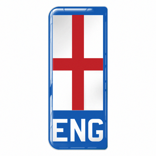 England 'ENG' Large Flag on Blue 3D Gel Number Plate Badge | 100% Road Legal