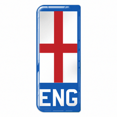 England 'ENG' Large Flag on Blue 3D Gel Number Plate Badge | 100% Road Legal