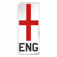 England 'ENG' Large Flag on White 3D Gel Number Plate Badge | Show Edition