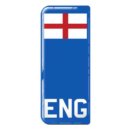 England 'ENG' Small Flag on Blue 3D Gel Number Plate Badge | 100% Road Legal