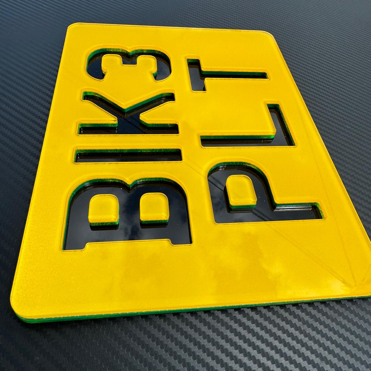 Negative Neon Motorcycle Plates | Recessed Laser-Cut Digits | Premium Show Edition