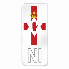 Northern Ireland 'NI' Large Flag on White 3D Gel Number Plate Badge | Premium Show Edition
