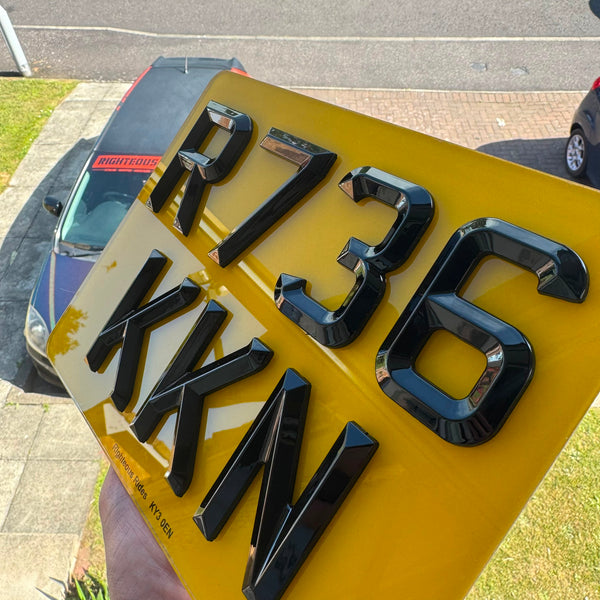 4D Retro Motorbike Number Plates (9x7) | High Gloss Finish | 100% Road Legal