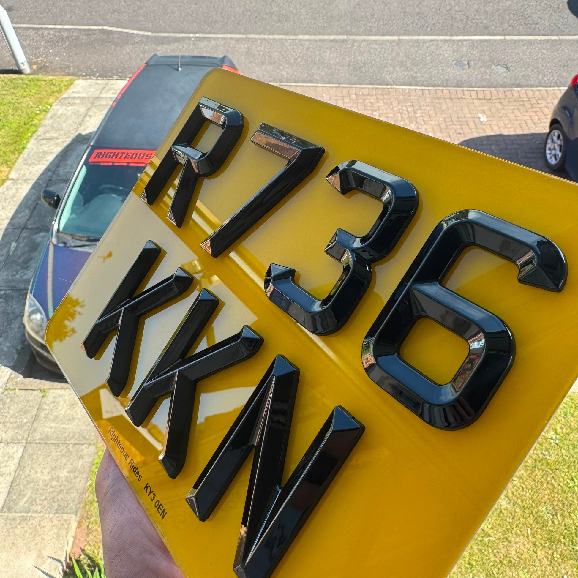 4D Retro Motorbike Number Plates (9x7) | High Gloss Finish | 100% Road Legal