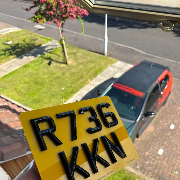 4D Retro Motorbike Number Plates (9x7) | High Gloss Finish | 100% Road Legal
