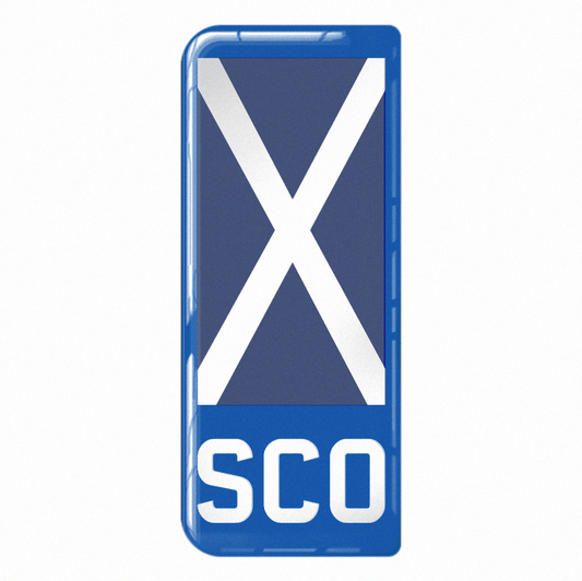 Scotland 'SCO' Large Flag on Blue 3D Gel Number Plate Badge | 100% Road Legal