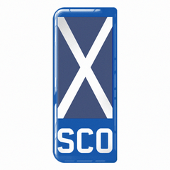 Scotland 'SCO' Large Flag on Blue 3D Gel Number Plate Badge | 100% Road Legal