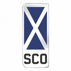 Scotland 'SCO' Large Flag on White 3D Gel Number Plate Badge | Premium Show Edition