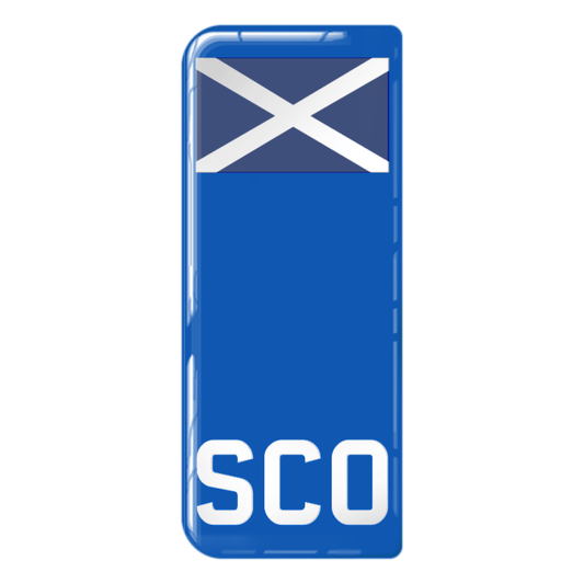 Scotland 'SCO' Small Flag on Blue 3D Gel Number Plate Badge | 100% Road Legal