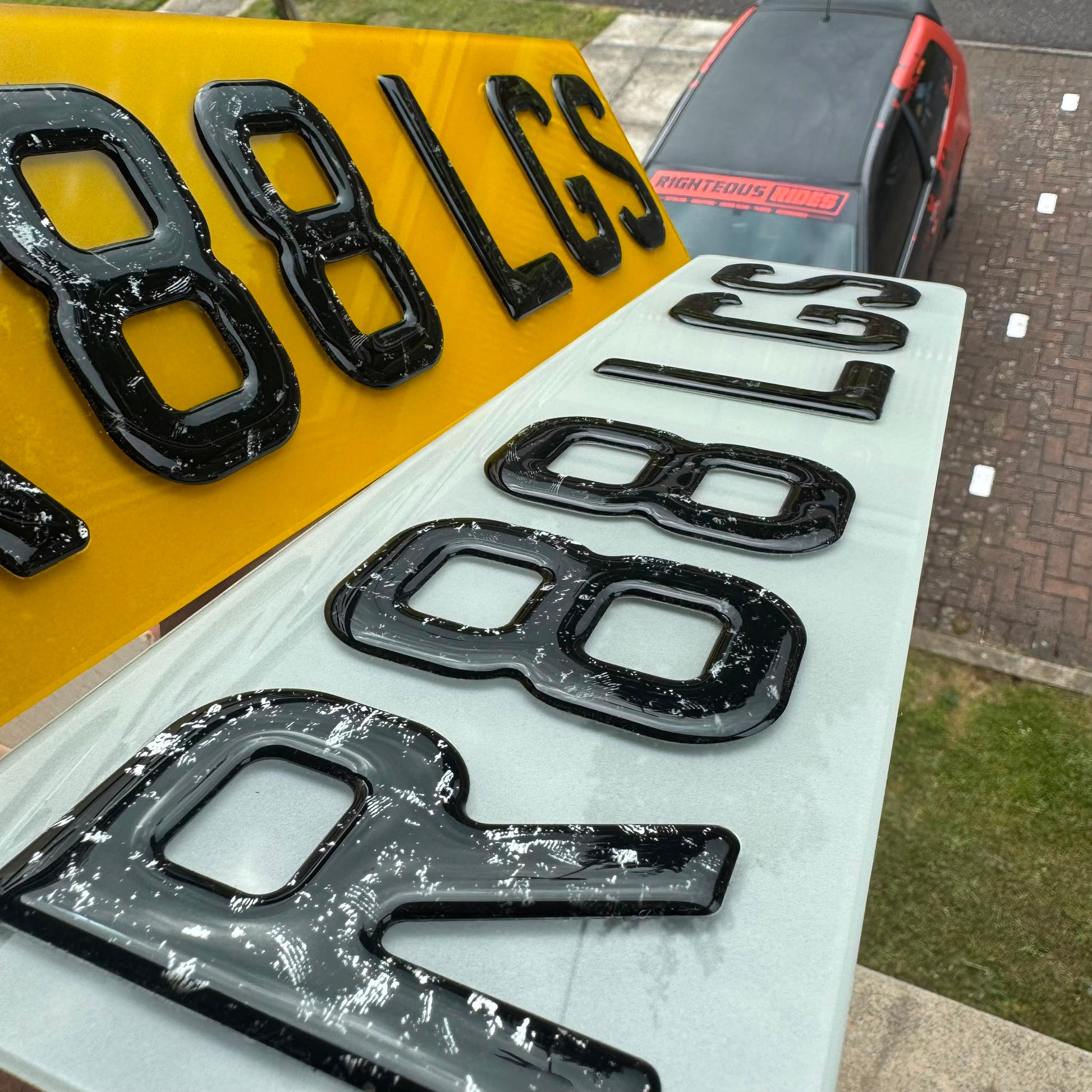 '6 Digit' Short Forged Carbon Number Plates | Premium Show Edition