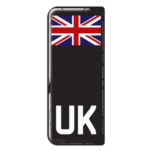 UK Union Jack (Black Background) 3D Gel Number Plate Flag Badge | Premium Show Edition