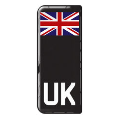 UK Union Jack (Black Background) 3D Gel Number Plate Flag Badge | Premium Show Edition