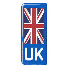 UK Large Flag on Blue 3D Gel Number Plate Badge | 100% Road Legal