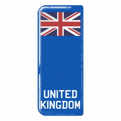 UNITED KINGDOM Small Flag on Blue 3D Gel Number Plate Badge | 100% Road Legal