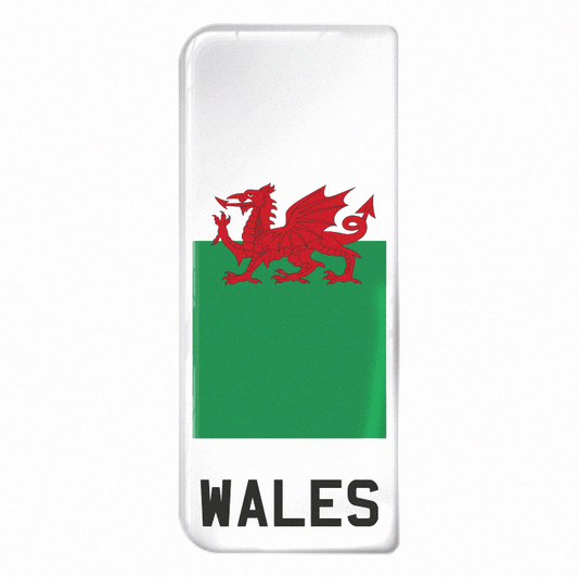 Wales Large Flag on White 3D Gel Number Plate Badge | Premium Show Edition