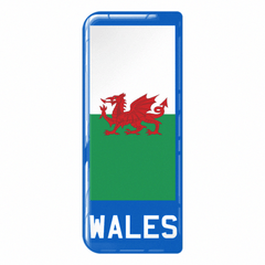 Wales 'WALES' Large Flag on Blue 3D Gel Number Plate Badge | 100% Road Legal
