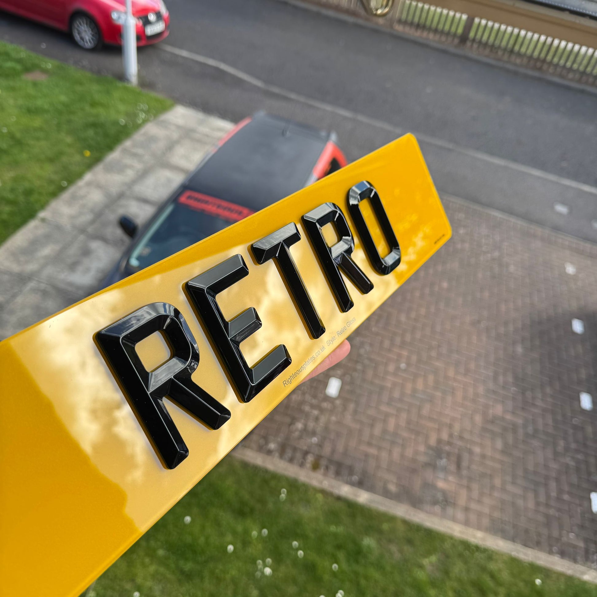 Retro Bevelled 3mm Acrylic Number Plates High Gloss | 100% Road Legal