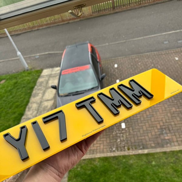 4D Ghost 6mm Acrylic Number Plates (Standard Size) | 100% Road Legal
