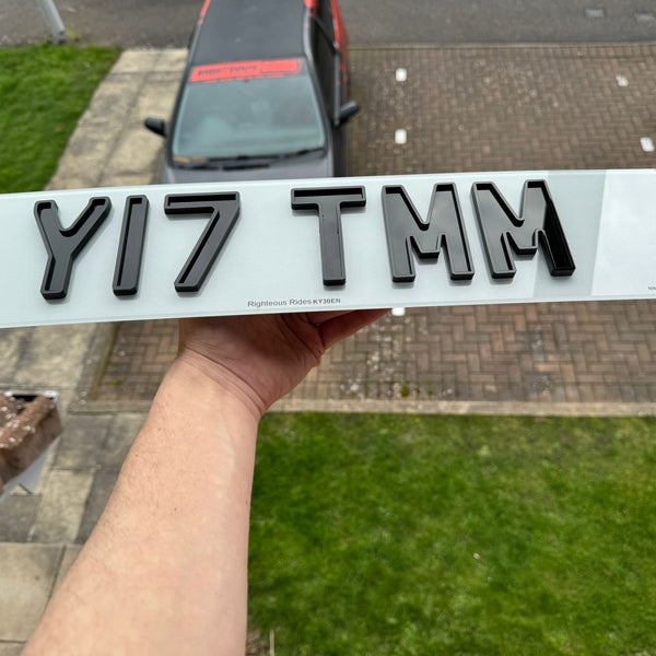 4D Ghost 6mm Acrylic Number Plates (Standard Size) | 100% Road Legal