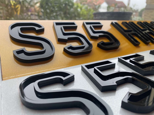 4D Ghost 6mm Acrylic Number Plates (Standard Size) | 100% Road Legal