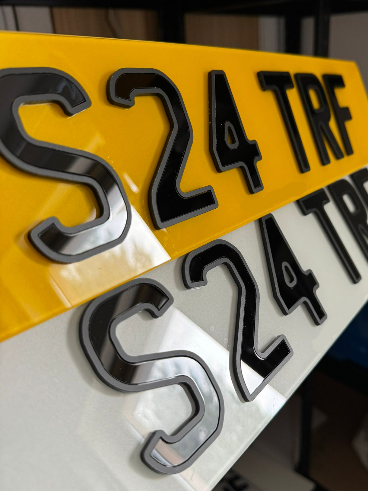 4D Two-Tone (x) 3mm Acrylic Number Plates (Standard Size) | 100% Road Legal